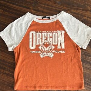 Forever 21 Orange and White Kids Graphic Tee